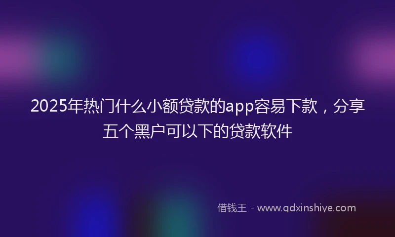2025年热门什么小额贷款的app容易下款，分享五个黑户可以下的贷款软件