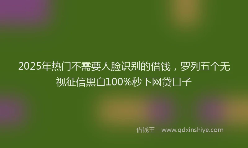 2025年热门不需要人脸识别的借钱,罗列五个无视征信黑白100%秒下网贷口子