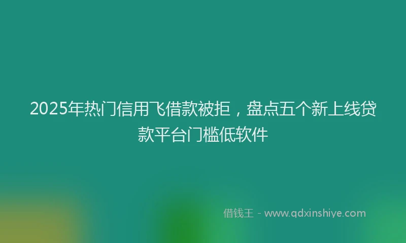 2025年热门信用飞借款被拒，盘点五个新上线贷款平台门槛低软件
