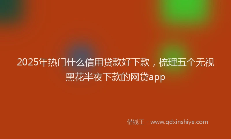 2025年热门什么信用贷款好下款，梳理五个无视黑花半夜下款的网贷app
