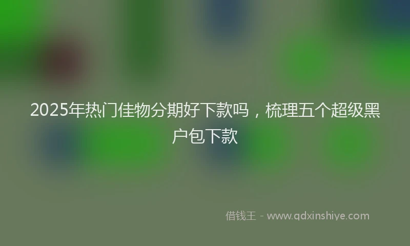 2025年热门佳物分期好下款吗，梳理五个超级黑户包下款