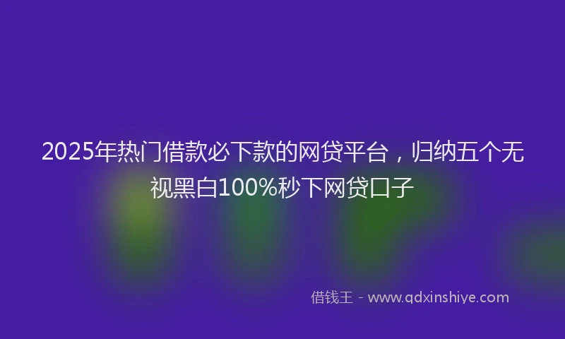 2025年热门借款必下款的网贷平台，归纳五个无视黑白100%秒下网贷口子