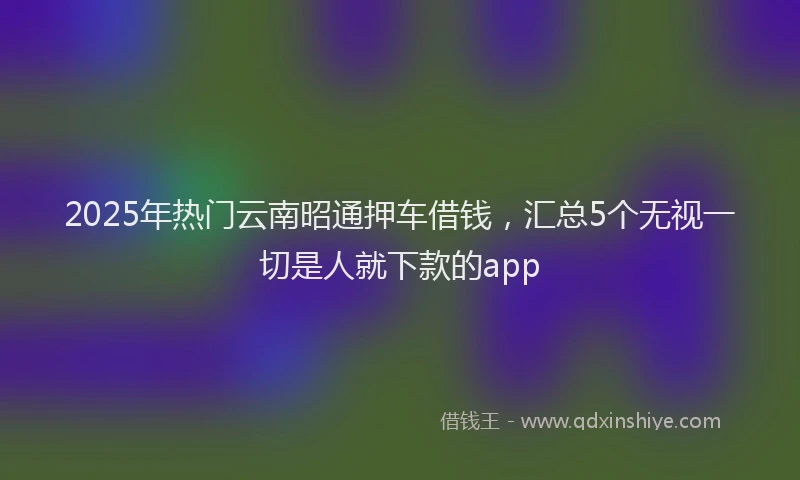 2025年热门云南昭通押车借钱，汇总5个无视一切是人就下款的app