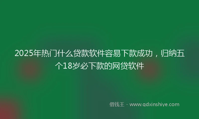 2025年热门什么贷款软件容易下款成功，归纳五个18岁必下款的网贷软件