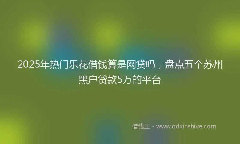 2025年热门乐花借钱算是网贷吗，盘点五个苏州黑户贷款5万的平台