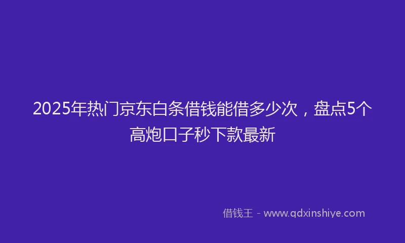 2025年热门京东白条借钱能借多少次，盘点5个高炮口子秒下款最新