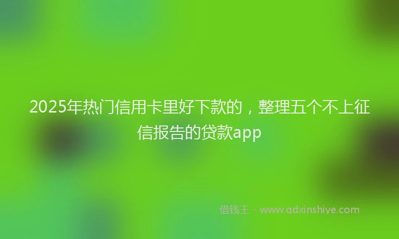 2025年热门信用卡里好下款的，整理五个不上征信报告的贷款app