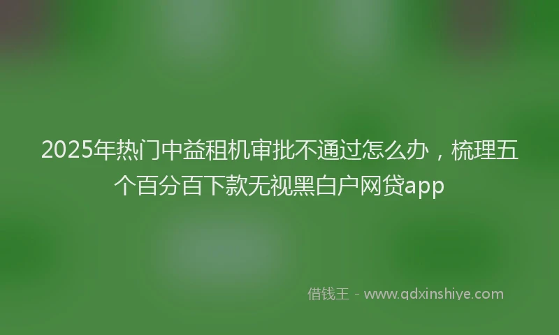 2025年热门中益租机审批不通过怎么办，梳理五个百分百下款无视黑白户网贷app