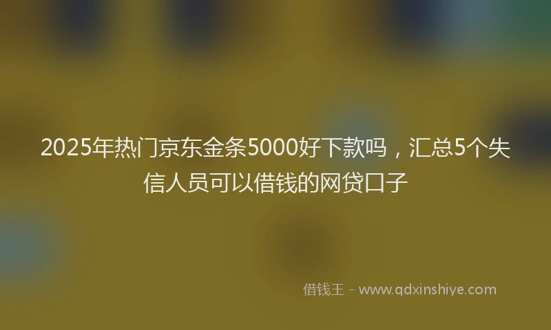 2025年热门京东金条5000好下款吗，汇总5个失信人员可以借钱的网贷口子