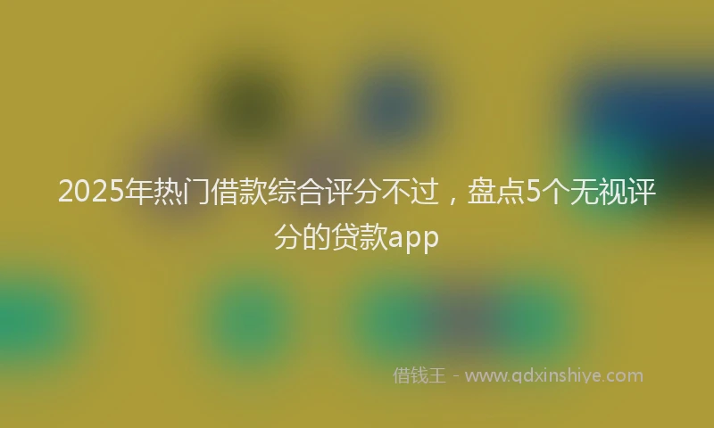 2025年热门借款综合评分不过，盘点5个无视评分的贷款app