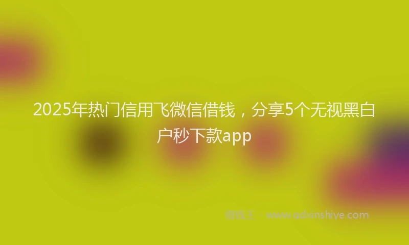 2025年热门信用飞微信借钱，分享5个无视黑白户秒下款app