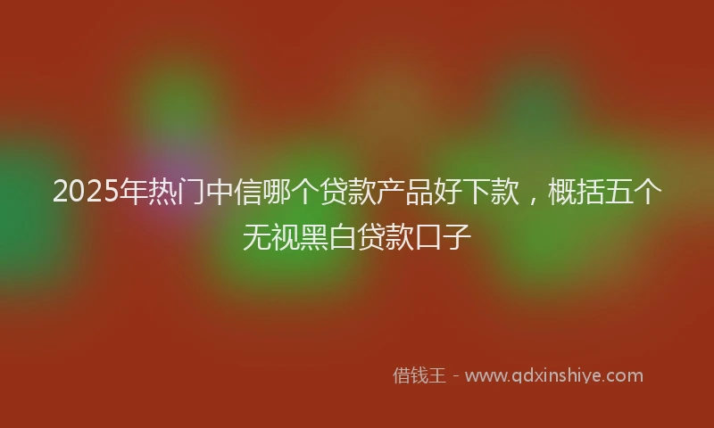 2025年热门中信哪个贷款产品好下款，概括五个无视黑白贷款口子