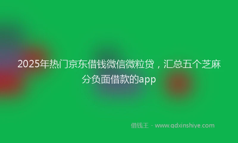 2025年热门京东借钱微信微粒贷，汇总五个芝麻分负面借款的app