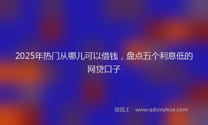 2025年热门从哪儿可以借钱，盘点五个利息低的网贷口子