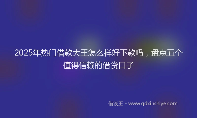 2025年热门借款大王怎么样好下款吗，盘点五个值得信赖的借贷口子