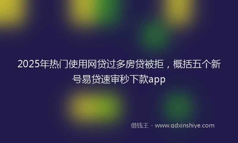 2025年热门使用网贷过多房贷被拒，概括五个新号易贷速审秒下款app