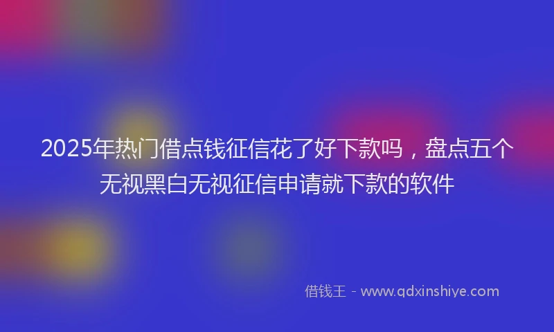 2025年热门借点钱征信花了好下款吗，盘点五个无视黑白无视征信申请就下款的软件