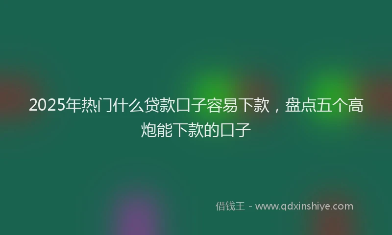 2025年热门什么贷款口子容易下款，盘点五个高炮能下款的口子