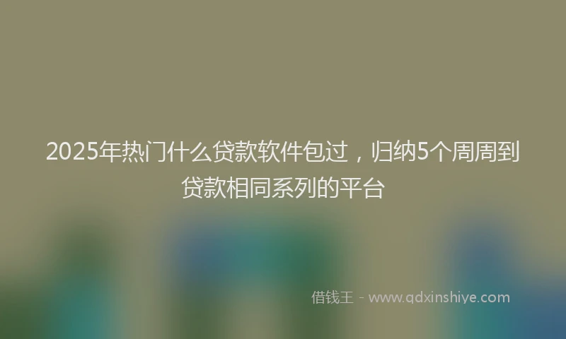 2025年热门什么贷款软件包过，归纳5个周周到贷款相同系列的平台