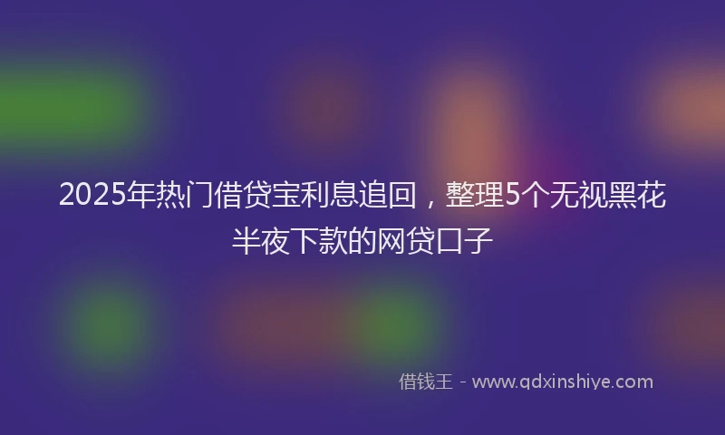2025年热门借贷宝利息追回，整理5个无视黑花半夜下款的网贷口子