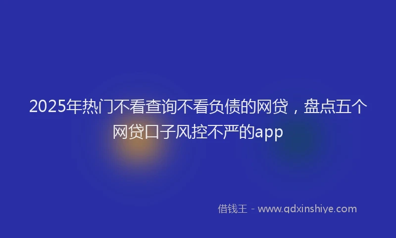 2025年热门不看查询不看负债的网贷，盘点五个网贷口子风控不严的app