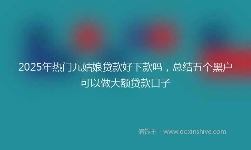 2025年热门九姑娘贷款好下款吗，总结五个黑户可以做大额贷款口子