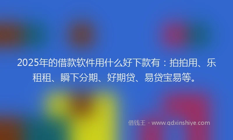 2025年的借款软件用什么好下款有：拍拍用、乐租租、瞬下分期、好期贷、易贷宝易等。