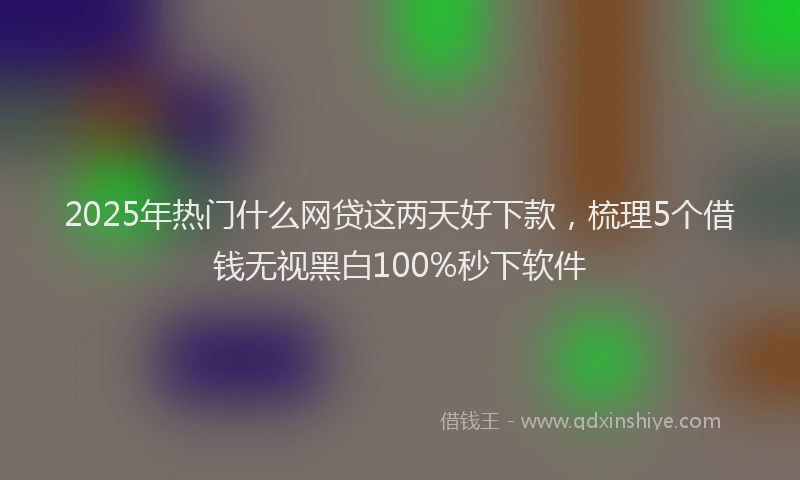 2025年热门什么网贷这两天好下款，梳理5个借钱无视黑白100%秒下软件