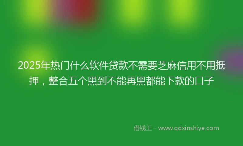 2025年热门什么软件贷款不需要芝麻信用不用抵押，整合五个黑到不能再黑都能下款的口子