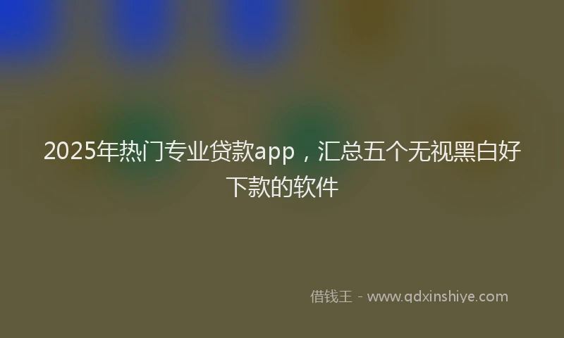 2025年热门专业贷款app，汇总五个无视黑白好下款的软件