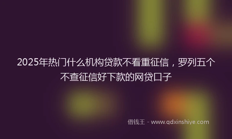 2025年热门什么机构贷款不看重征信，罗列五个不查征信好下款的网贷口子