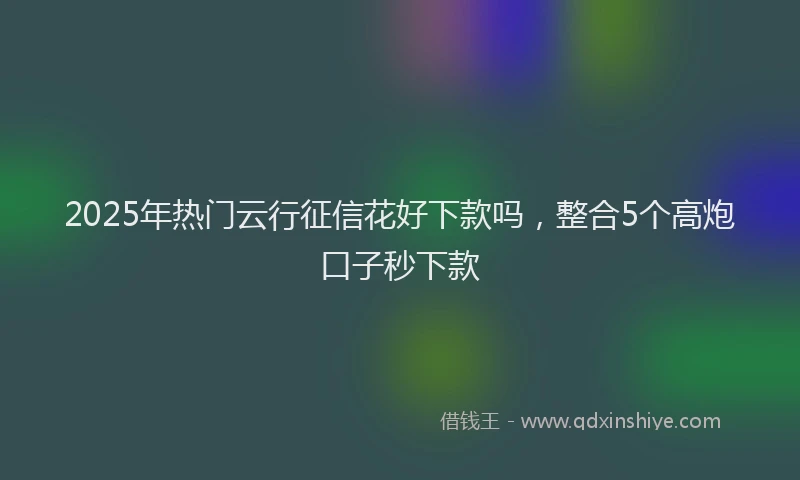 2025年热门云行征信花好下款吗，整合5个高炮口子秒下款