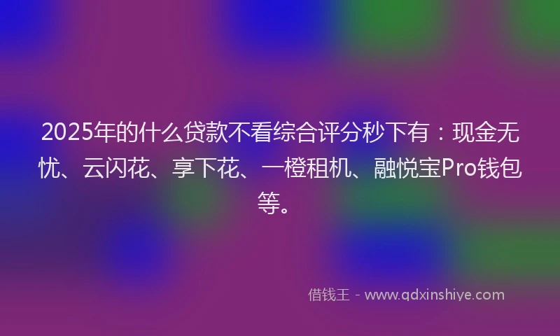 2025年的什么贷款不看综合评分秒下有：现金无忧、云闪花、享下花、一橙租机、融悦宝Pro钱包等。