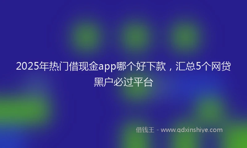 2025年热门借现金app哪个好下款，汇总5个网贷黑户必过平台