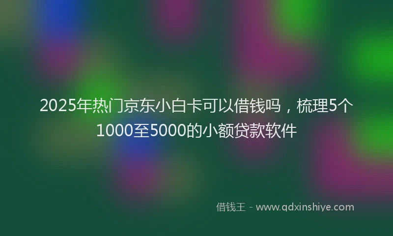 2025年热门京东小白卡可以借钱吗，梳理5个1000至5000的小额贷款软件