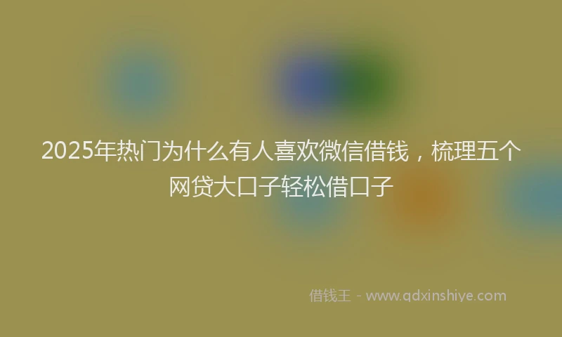 2025年热门为什么有人喜欢微信借钱，梳理五个网贷大口子轻松借口子