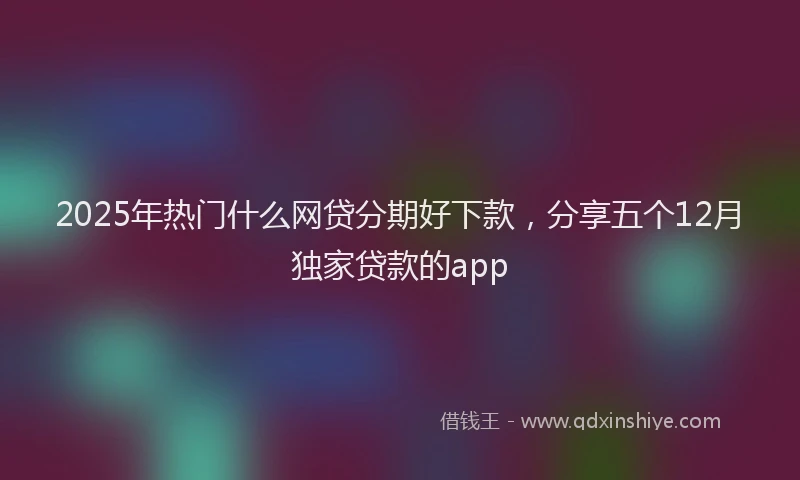 2025年热门什么网贷分期好下款，分享五个12月独家贷款的app
