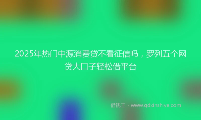 2025年热门中源消费贷不看征信吗，罗列五个网贷大口子轻松借平台