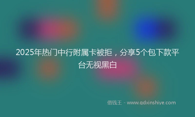 2025年热门中行附属卡被拒，分享5个包下款平台无视黑白