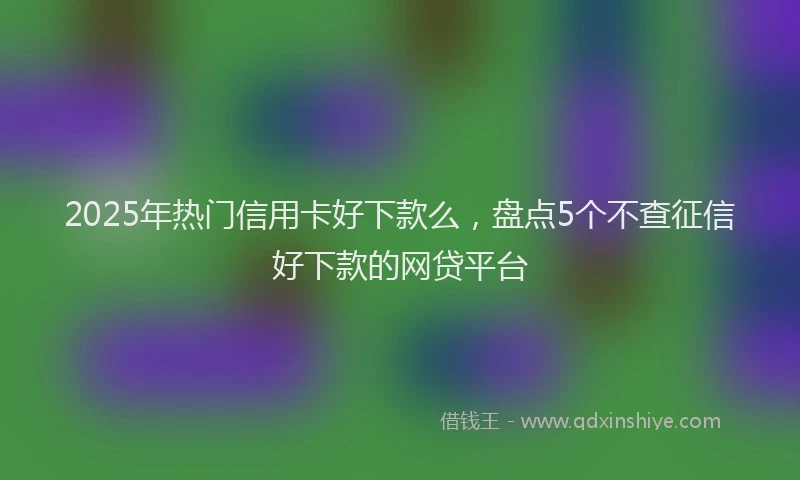 2025年热门信用卡好下款么，盘点5个不查征信好下款的网贷平台
