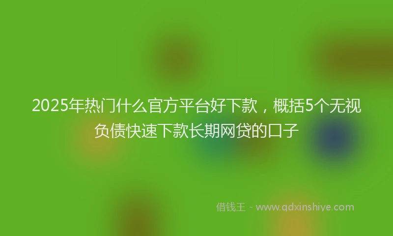 2025年热门什么官方平台好下款，概括5个无视负债快速下款长期网贷的口子