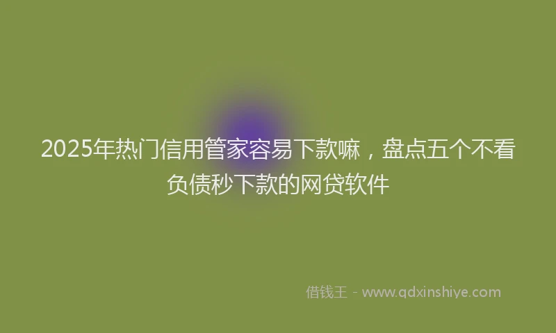 2025年热门信用管家容易下款嘛，盘点五个不看负债秒下款的网贷软件