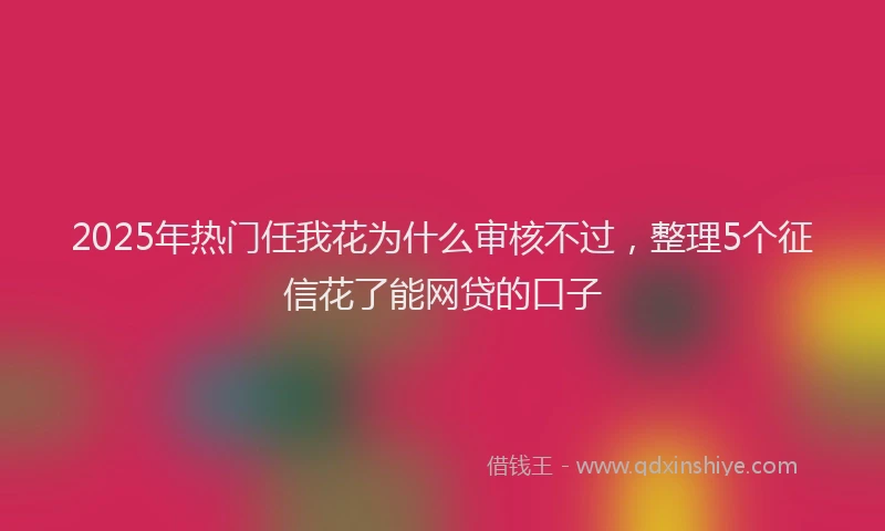 2025年热门任我花为什么审核不过，整理5个征信花了能网贷的口子