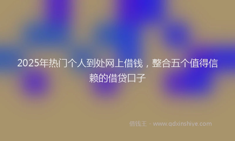 2025年热门个人到处网上借钱，整合五个值得信赖的借贷口子