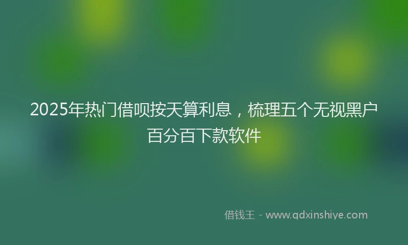 2025年热门借呗按天算利息，梳理五个无视黑户百分百下款软件