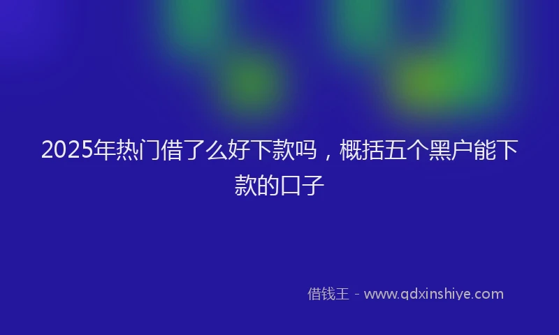 2025年热门借了么好下款吗，概括五个黑户能下款的口子