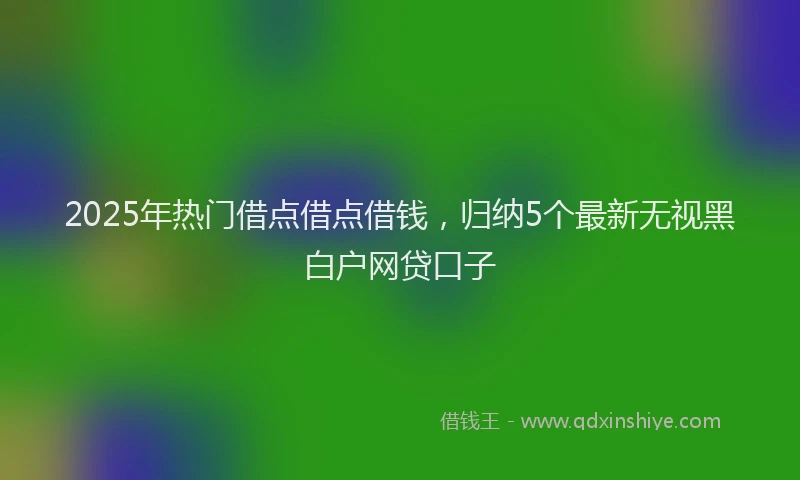 2025年热门借点借点借钱，归纳5个最新无视黑白户网贷口子