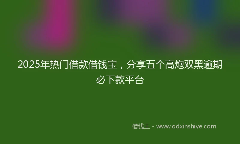 2025年热门借款借钱宝，分享五个高炮双黑逾期必下款平台