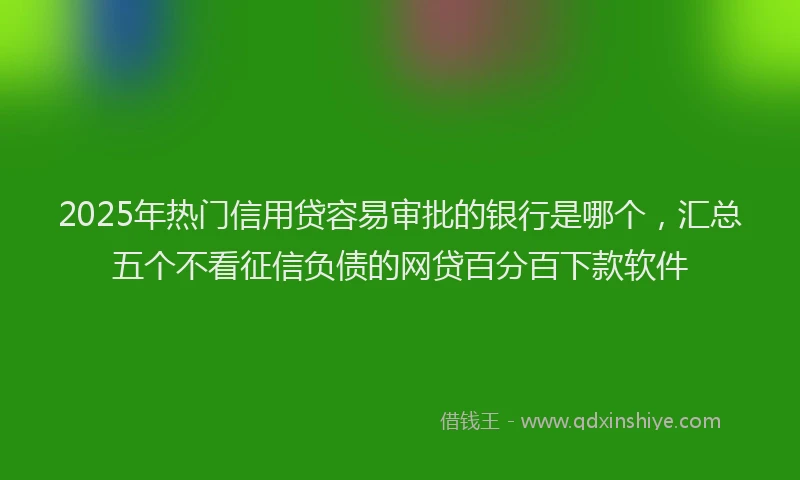 2025年热门信用贷容易审批的银行是哪个，汇总五个不看征信负债的网贷百分百下款软件