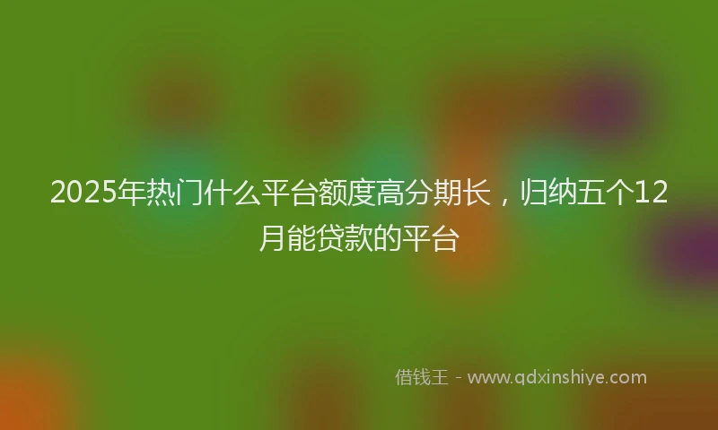 2025年热门什么平台额度高分期长，归纳五个12月能贷款的平台